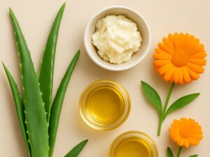 Aloe vera y caléndula, ingredientes calmantes para piel sensible